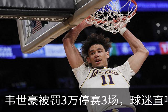 韦世豪被罚3万停赛3场，球迷直呼中足联太不公